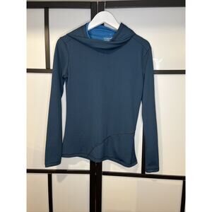 Toad & Co Women's Sweatshirt hoodie dress Teal blue Pockets size XS